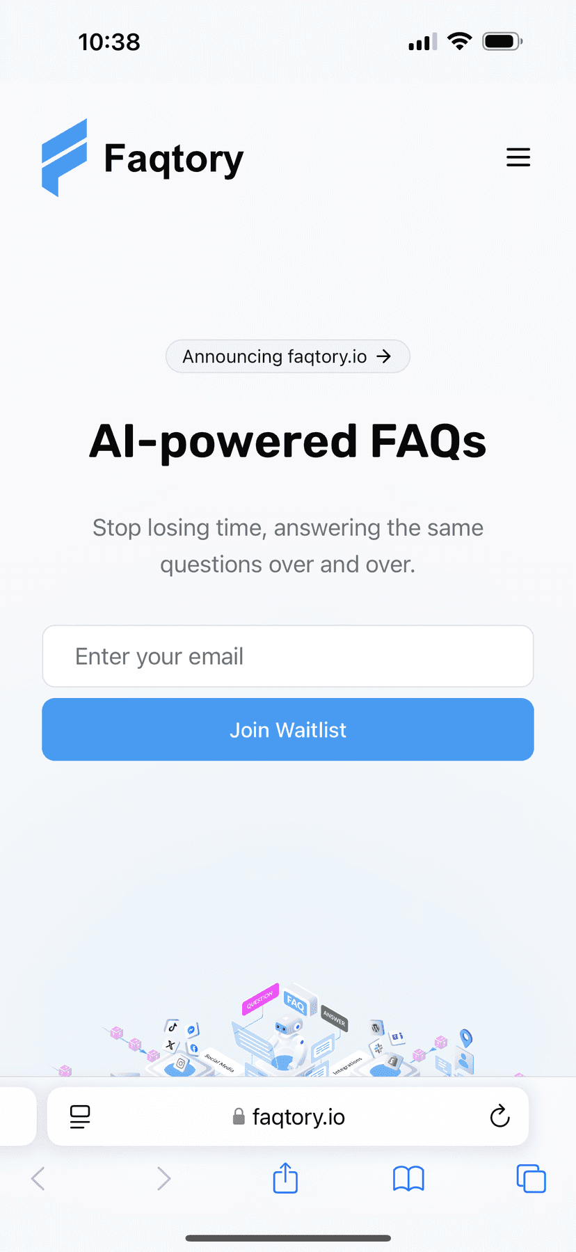 Faqtory.io screenshot