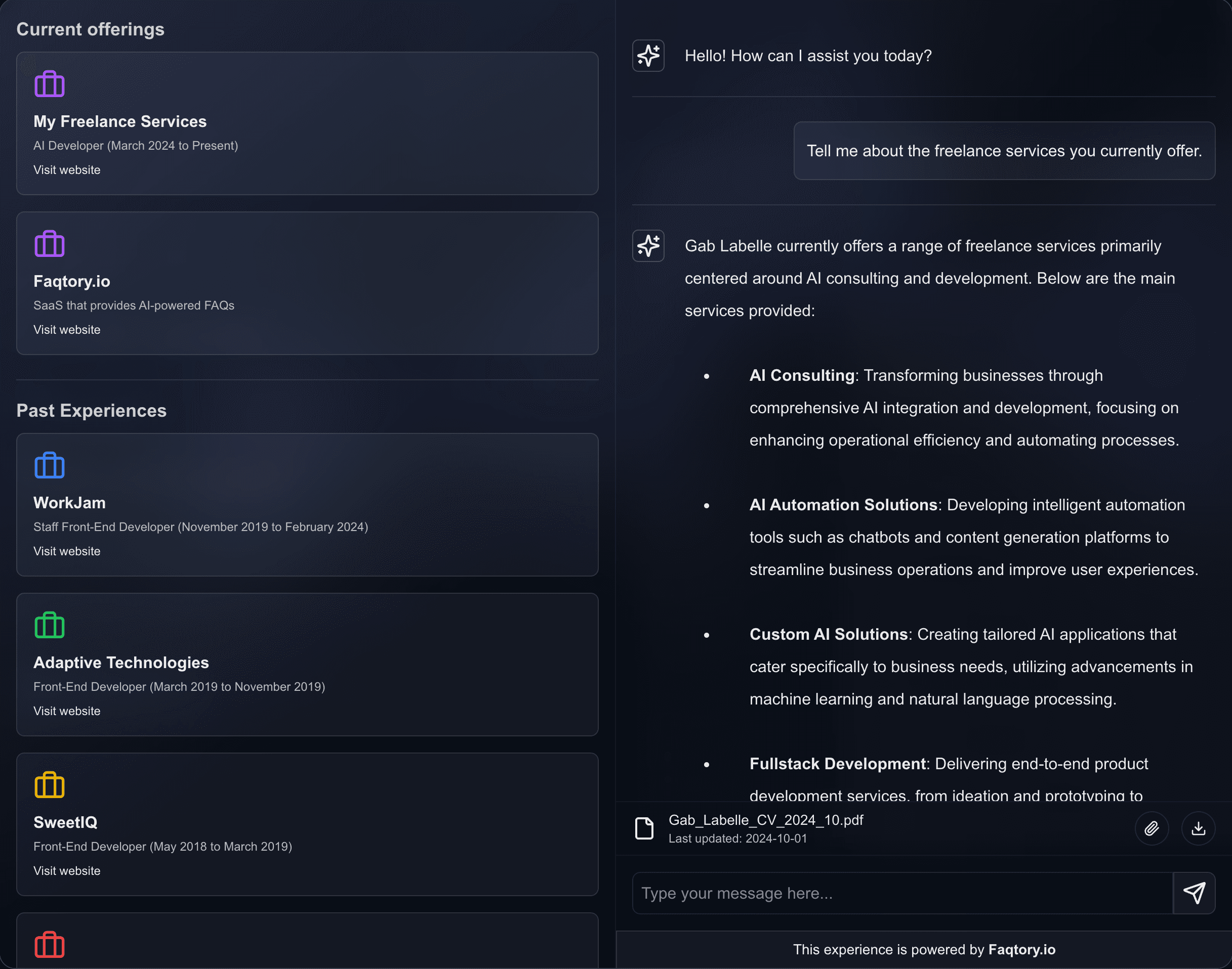 Chat with CV background